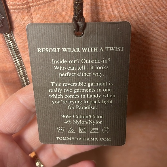 Tommy Bahama 1/4 Zip Pullover Sweater REVERSIBLE Flipside‎ Mens Lg lightweight - Picture 6 of 10